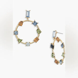 Sparkly Front Hoop Drop Earrings